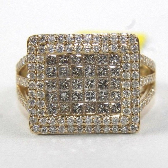 Discover the Elven 18k Dual Tone Gold Ring | TikTok Princess Diamond Invisible Bridge Ring YG 1.90Ct